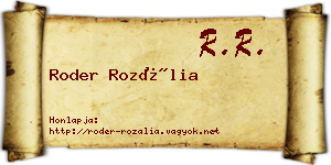 Roder Rozália névjegykártya